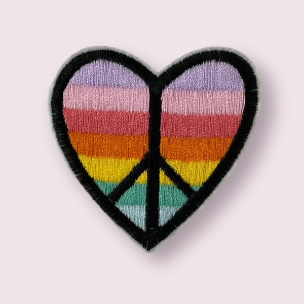 COLORFUL PEACE HEART HAT PATCH