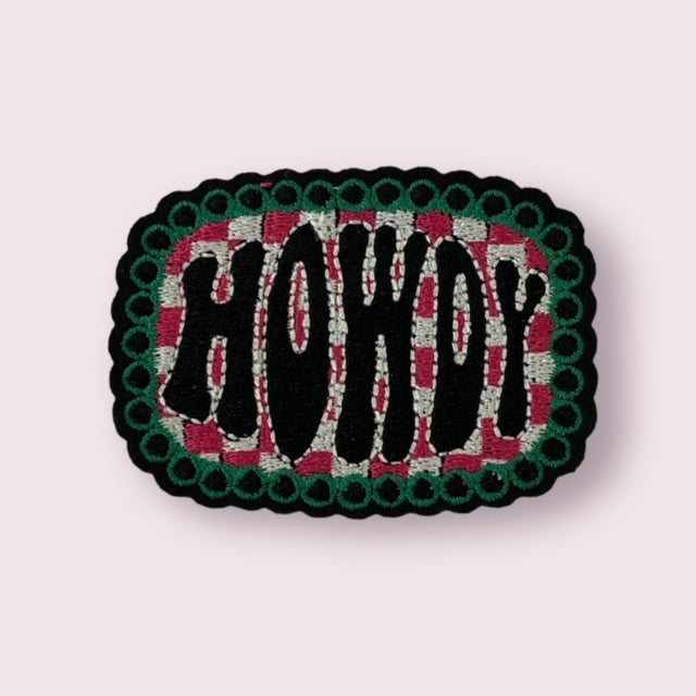 HOWDY CHECKERS HAT PATCH