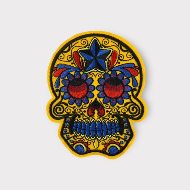 YELLOW STAR SKULL HAT PATCH