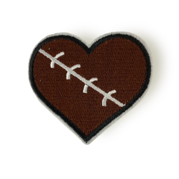 FOOTBALL HEART HAT PATCH