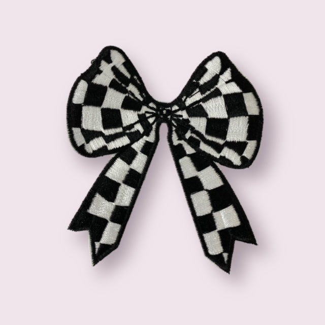 BLACK/WHITE BOW HAT PATCH