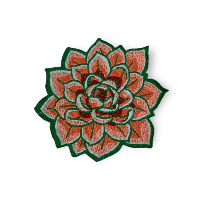 PINK SUCCULENT FLOWER HAT PATCH