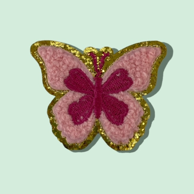 PINK BUTTERFLY HAT PATCH