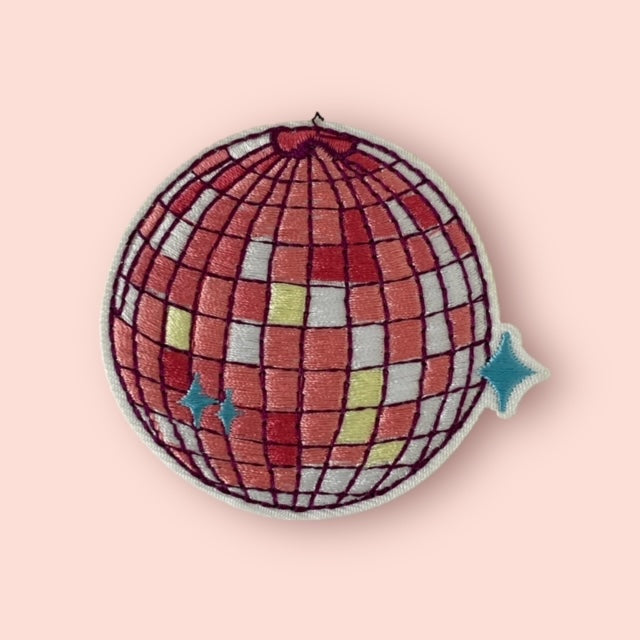 PINK DISCO BALL HAT PATCH