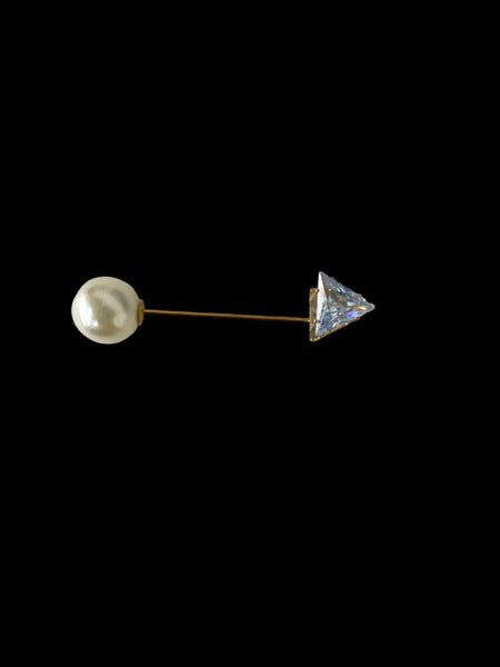 TRIANGLE PEARL HAT BROOCH