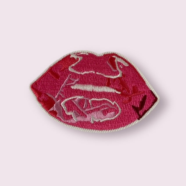 PINK LIPS HAT PATCH