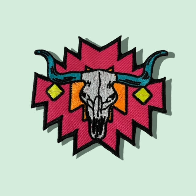 NEON STEER AZTEC HAT PATCH