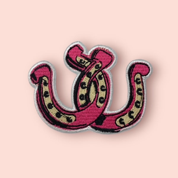 PINK HORSESHOE HAT PATCH