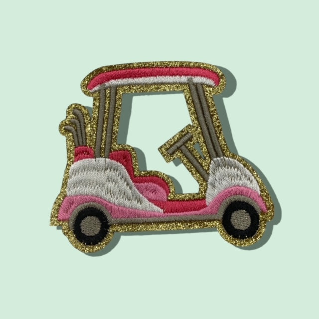 PINK GOLF CART HAT PATCH