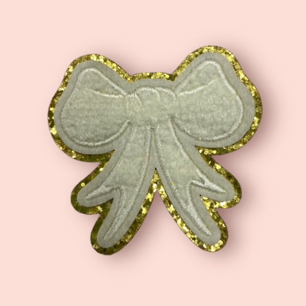 WHITE BOW HAT PATCH