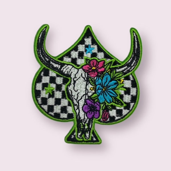 CHECKER FLOWER STEER HAT PATCH