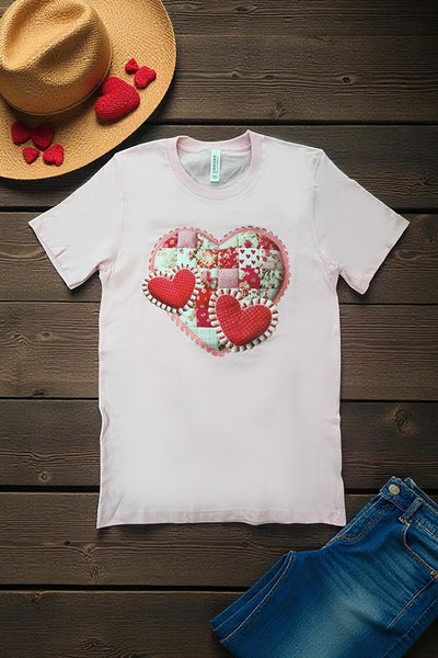 BC DTF QUILT HEART - PINK