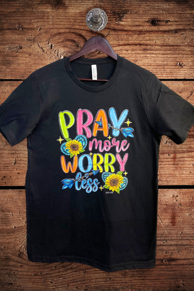 BC DTF PRAY MORE WORRY LESS - BLACK