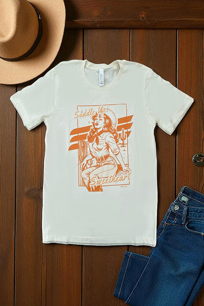 BC DTF SADDLE UP SWEETHEART - CREAM