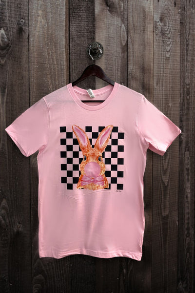 BC DTF BUNNY CHECKERS - PINK