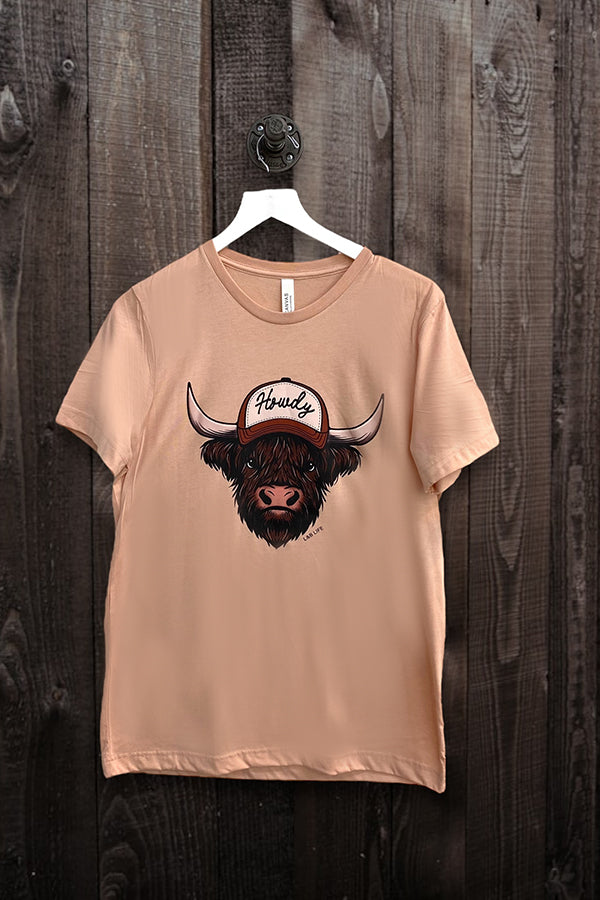 BC DTF HOWDY COW - HEATHER PEACH