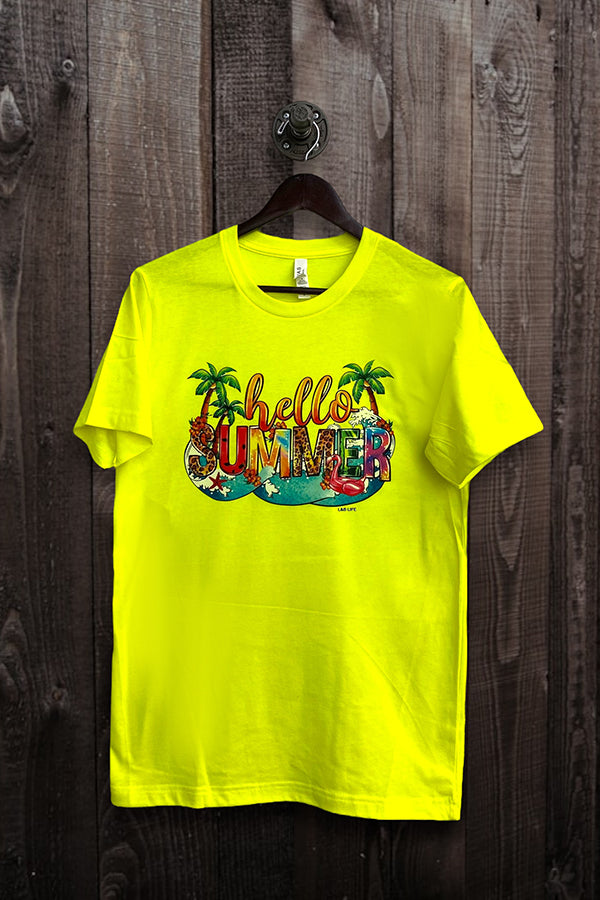 BC DTF HELLO SUMMER - NEON YELLOW