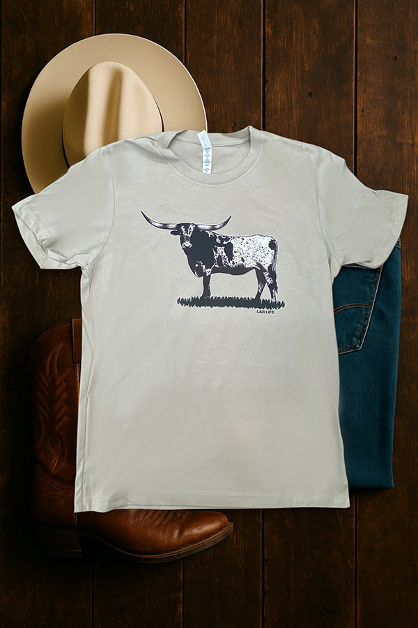 BC DTF COWHIDE BULL - STONE