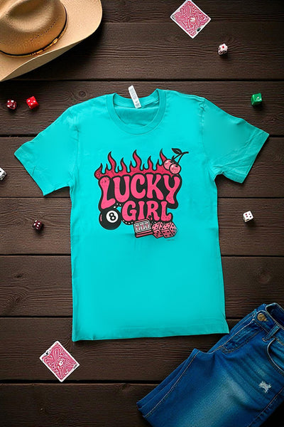 BC DTF LUCKY GIRL- TURQUOISE