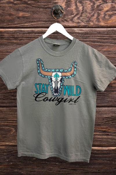 CC DTF STAY WILD COWGIRL - GREY