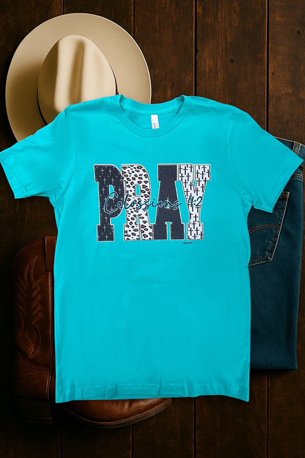 BC DTF PRAY - TURQUOISE