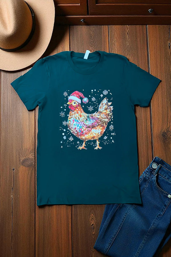 BC DTF CHRISTMAS CHICKEN - FOREST GREEN