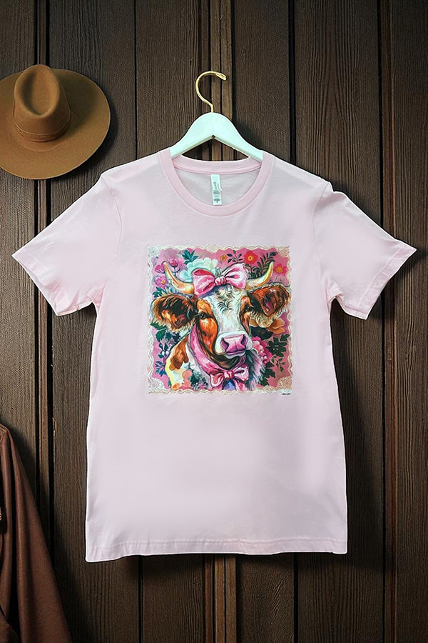 BC DTF BOW COW - PINK BOW