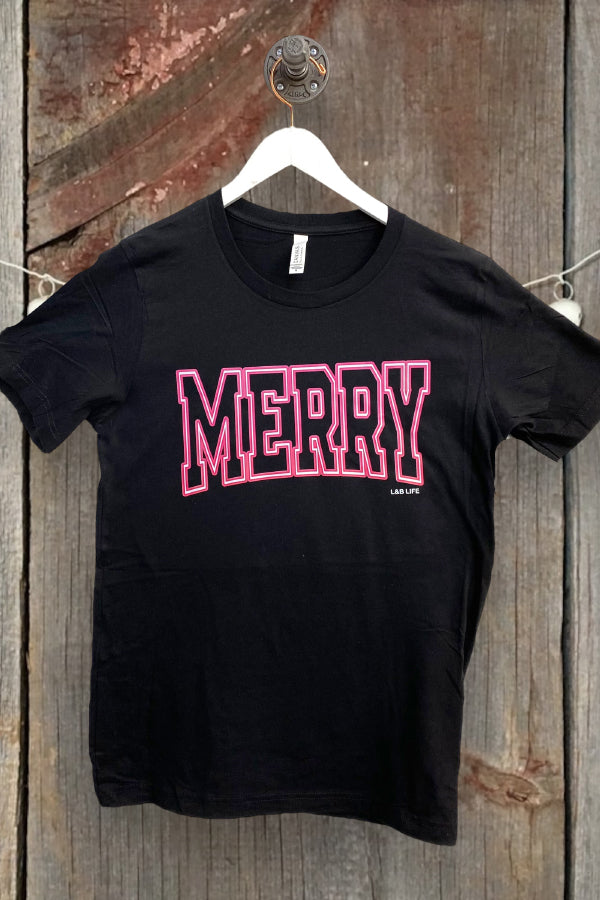 BC DTF NEON MERRY - BLACK