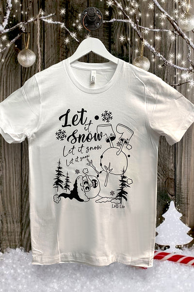 BC DTF LET IT SNOW SNOWMAN - WHITE