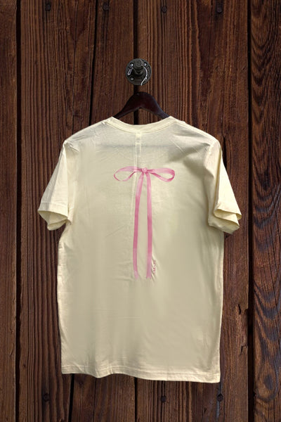 BC DTF LONG PINK BOW - CREAM