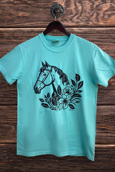 CC DTF FLOWER HORSE - CALKY MINT