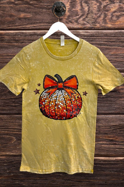 LBL WASHED DTF SEQ BOW PUMPKIN - MUSTARD