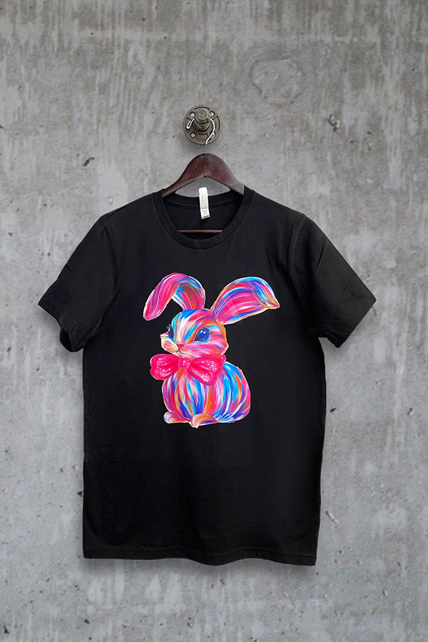 BC DTF WATERCOLOR BUNNY - BLACK