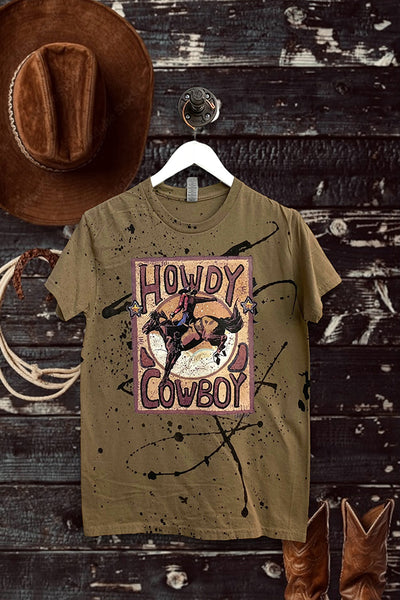 GILDAN TD DTF HOWDY COWBOY - TIEDYE BROWN