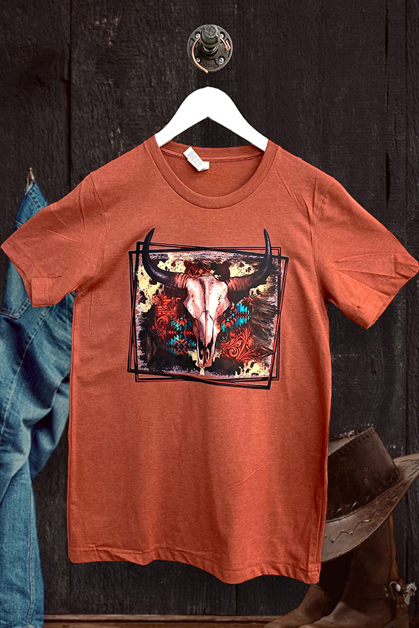 BC DTF COWHIDE STEER - RUST