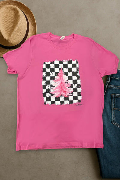 BC DTF CHECKER TREE - FUSHIA