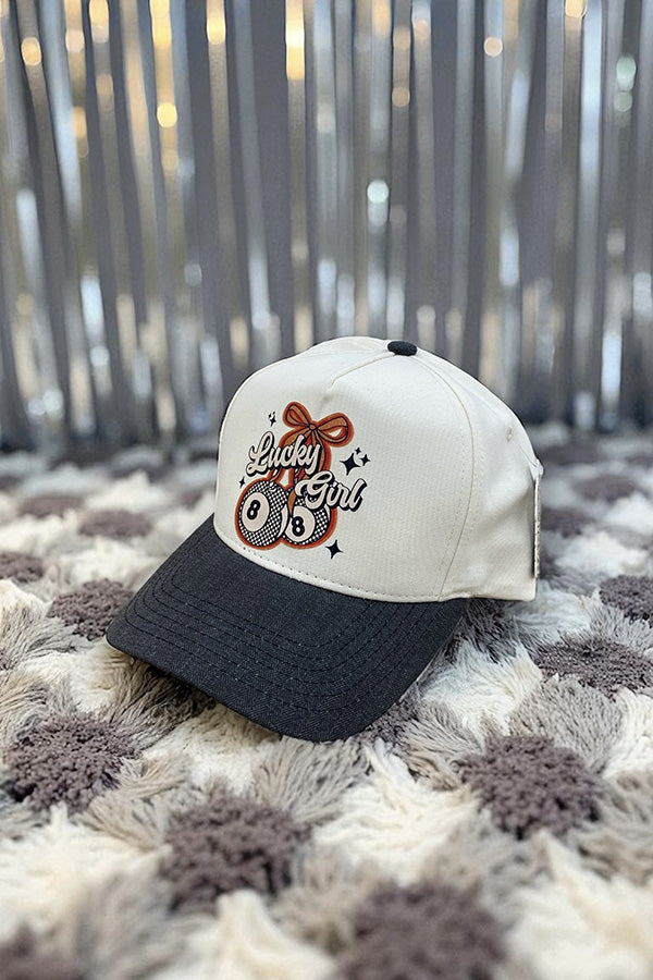 “Lucky Girl” Retro 8 Ball Snapback Hat