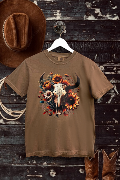 CC DTF SUNFLOWER STEER - ESPRESSO