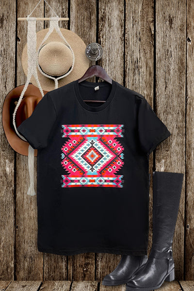 BC DTF PINK AZTEC - BLACK