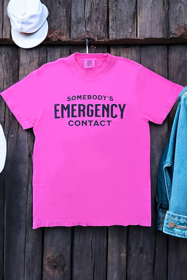 CC DTF EMERGENCY CONTACT - NEON PINK