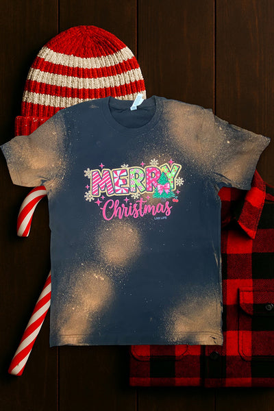 BC BL DTF MERRRY CHRISTMAS - BLEACHED BLACK