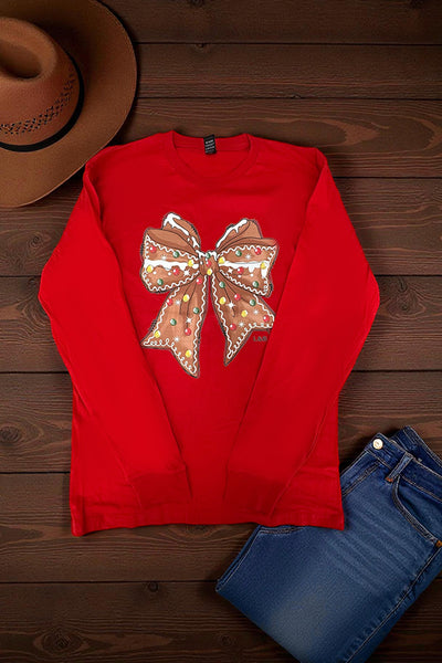 LF LS DTF CANDY BOW - RED