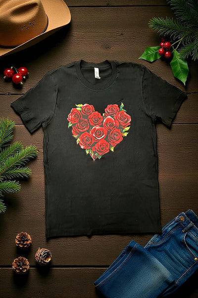 BC DTF ROSES FLOWERS - BLACK