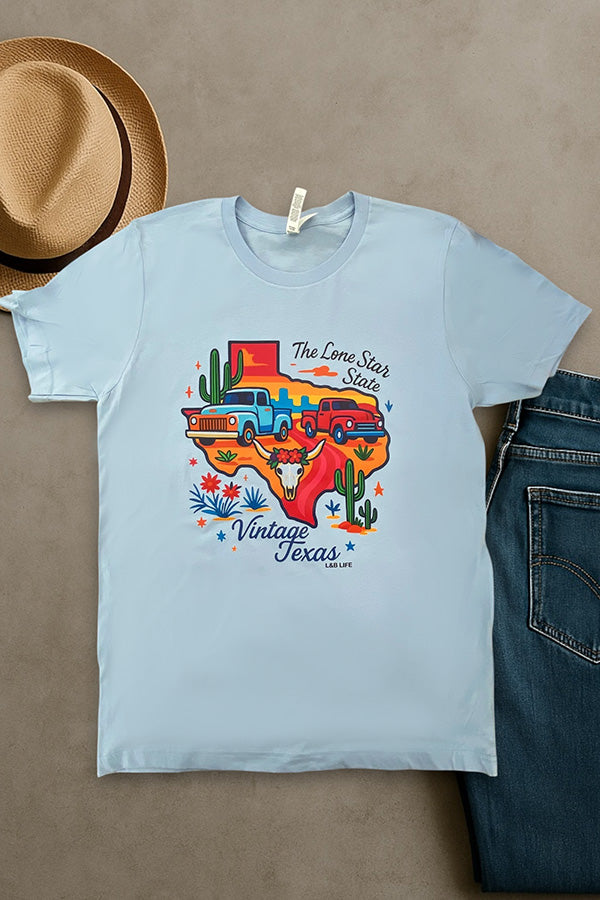 BC DTF VINTAGE TX - LIGH BLUE