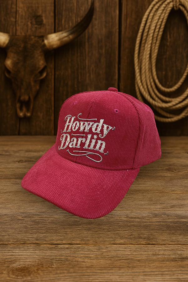 “Howdy Darlin’” Corduroy Snapback Hat