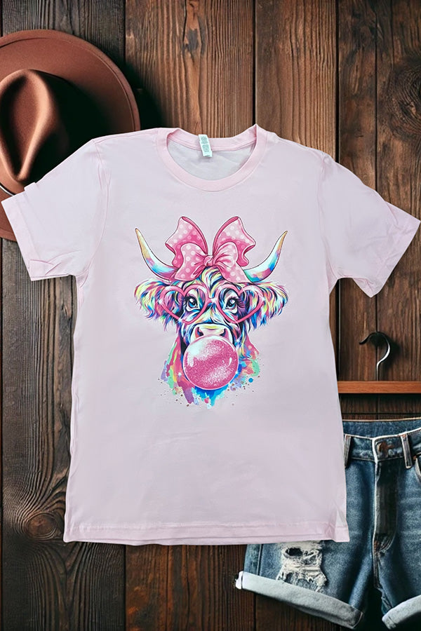 BC DTF GLASSES COW - PINK