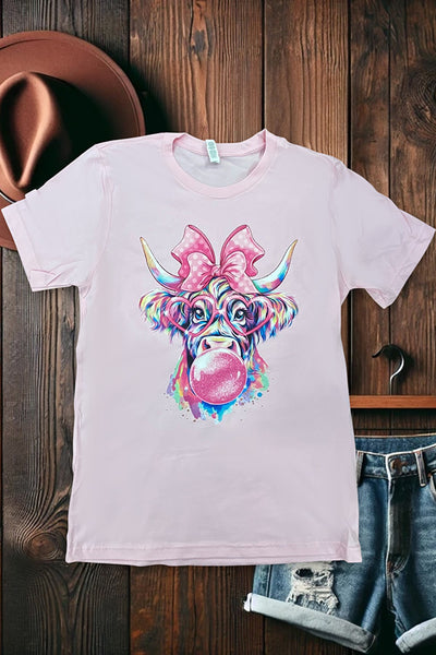 BC DTF GLASSES COW - PINK