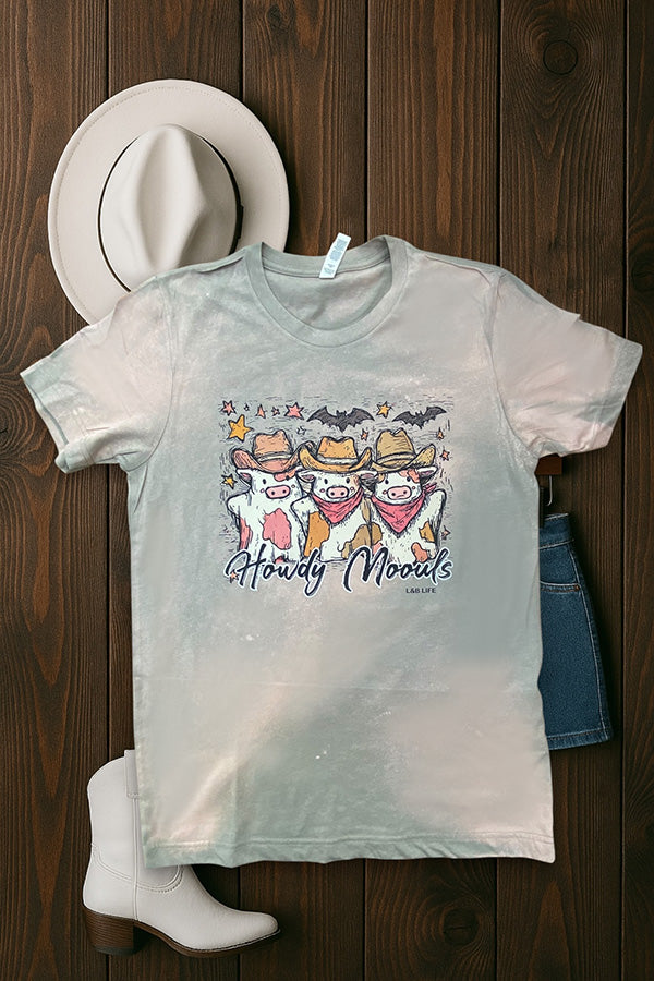 BC BL DTF HOWDY MOO - BLEACHED STONE