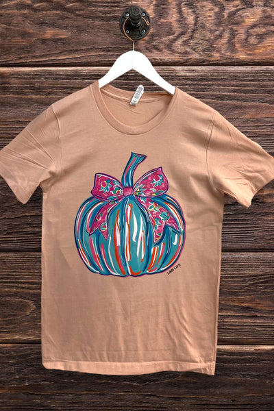 BC DTF BOW PUMPKIN - HEATHER PEACH