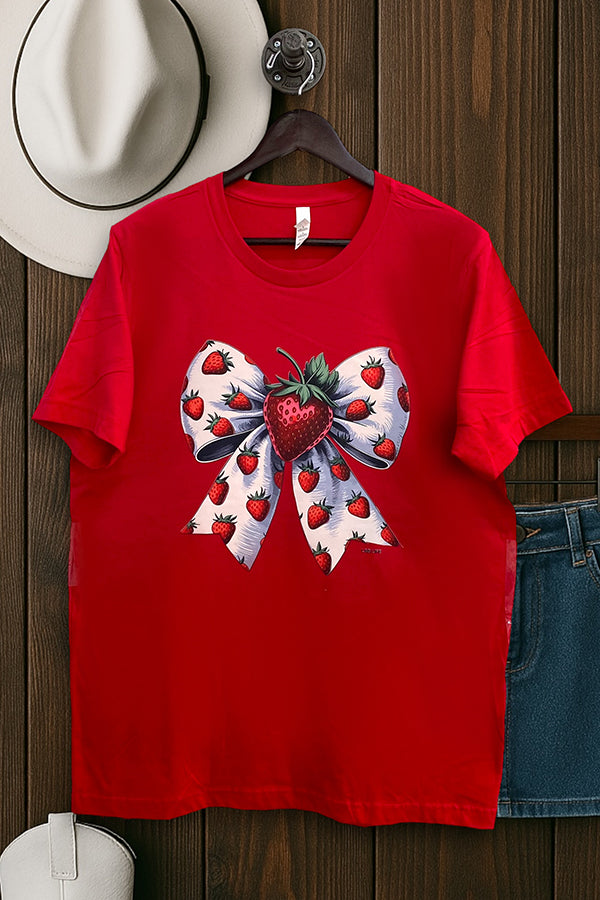 BC DTF STRAWBERRY BOW  - RED